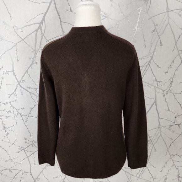 Jones New York Brown 100% Cashmere Button Front Cardigan - Picture 3 of 5